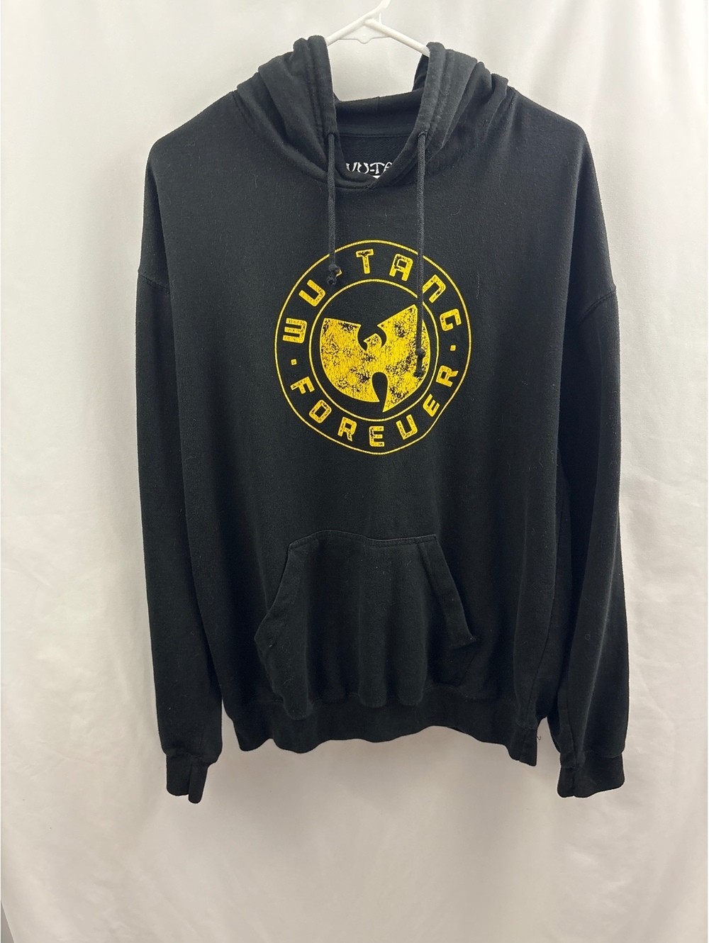 Wu-Tang Forever Black Hoodie Mens Size XL Rap Hip Hop Yellow Logo and Sleeve